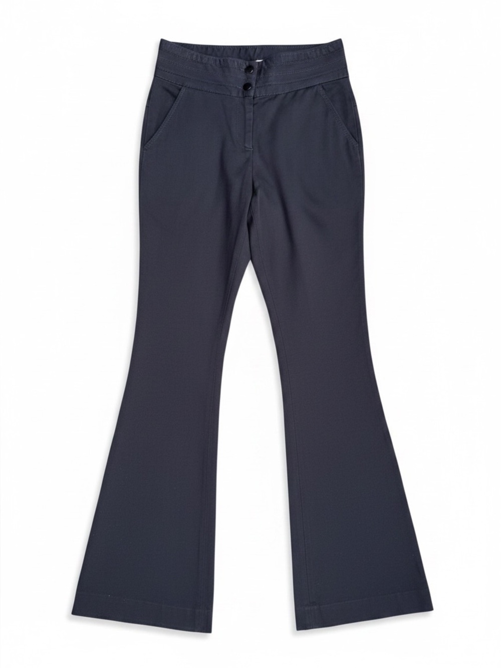 Veronica Beard Black Flare Leg Cotton Pants size 6